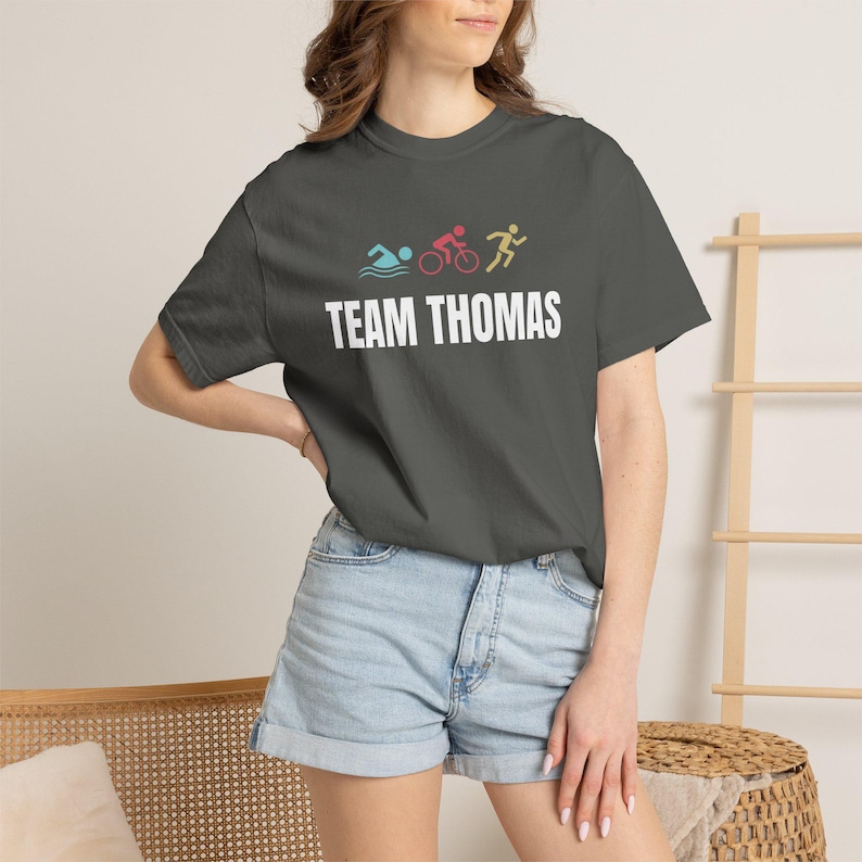 Triathlon Ironman Team Name T-shirt | Customizable Shirt image 1