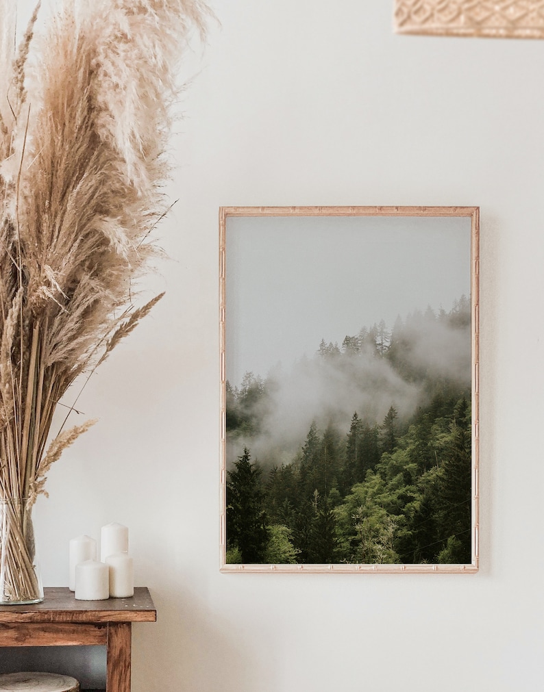 This listing is a set of 6 Downloadable Mountain photo prints. The mountain prints have hues of green and blue in the mountains, trees, waterfalls and ocean. It is perfect for wall art in rustic living rooms, bedrooms, and dining rooms.