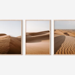 Wüste Sanddüne Fotodruck Set von 3 in Kalifornien, herunterladbarer Wüstendruck, Naturfoto, Wüstenfotos, Sanddünendrucke, Boho-Galerie