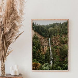 This listing is a set of 6 Downloadable Mountain photo prints. The mountain prints have hues of green and blue in the mountains, trees, waterfalls and ocean. It is perfect for wall art in rustic living rooms, bedrooms, and dining rooms.