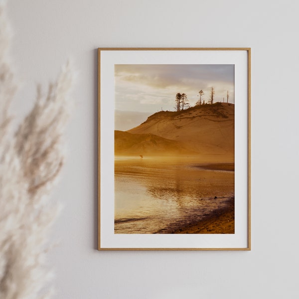 Golden Ocean Sunset Photo Print in Oregon, sunset Wall Art, sunset Print, photo Art, beach print, beach photo print, boho Photo