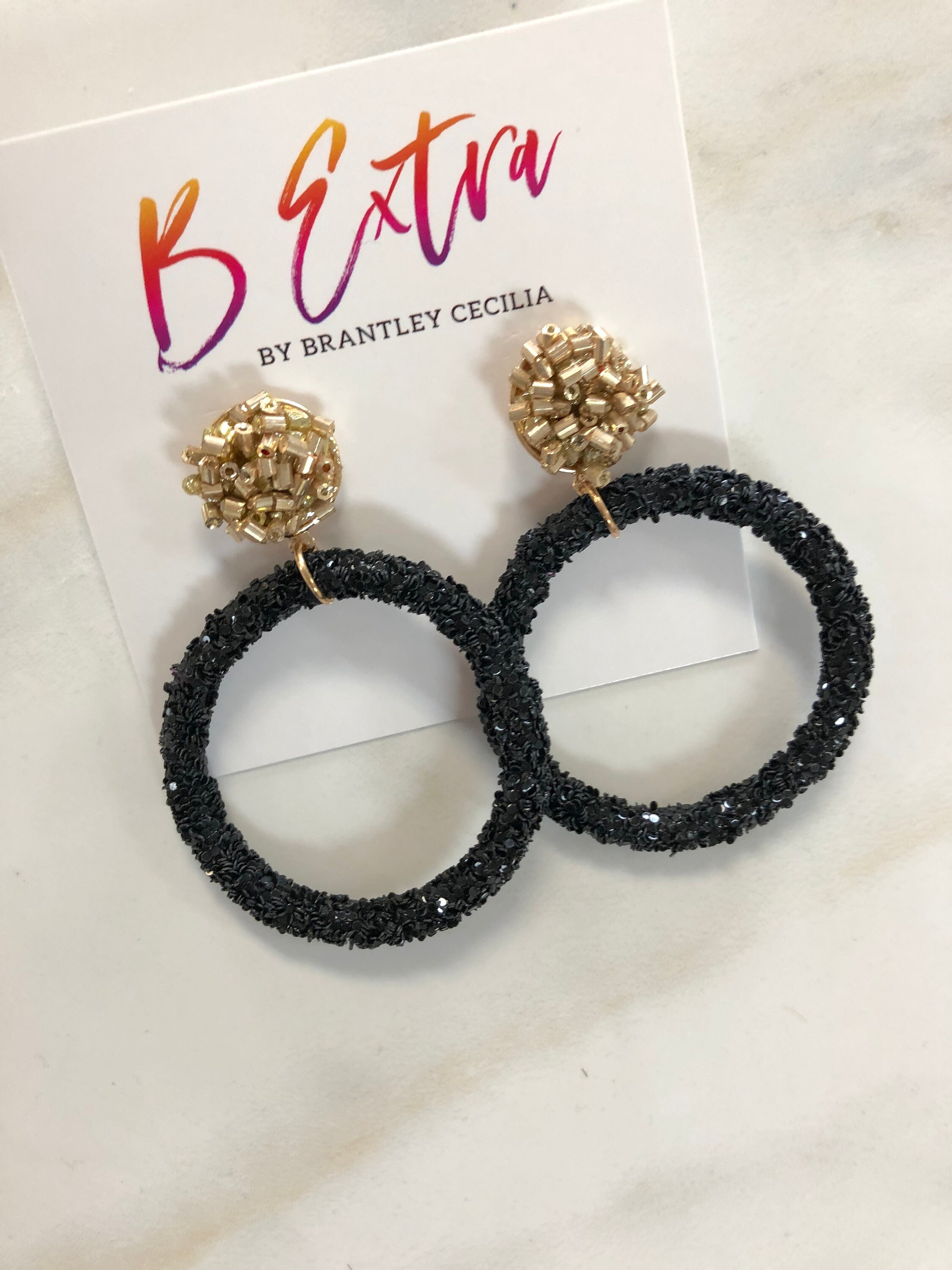 Glitter hoop earrings Clearance