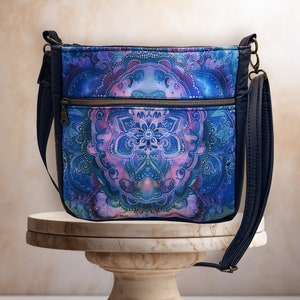 Blue Paisley Crossbody Handbag