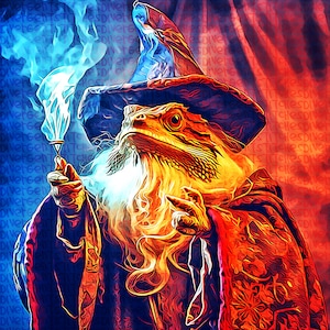 Sublimation Graphic - Bearded Dragon Wizard - Commercial Use