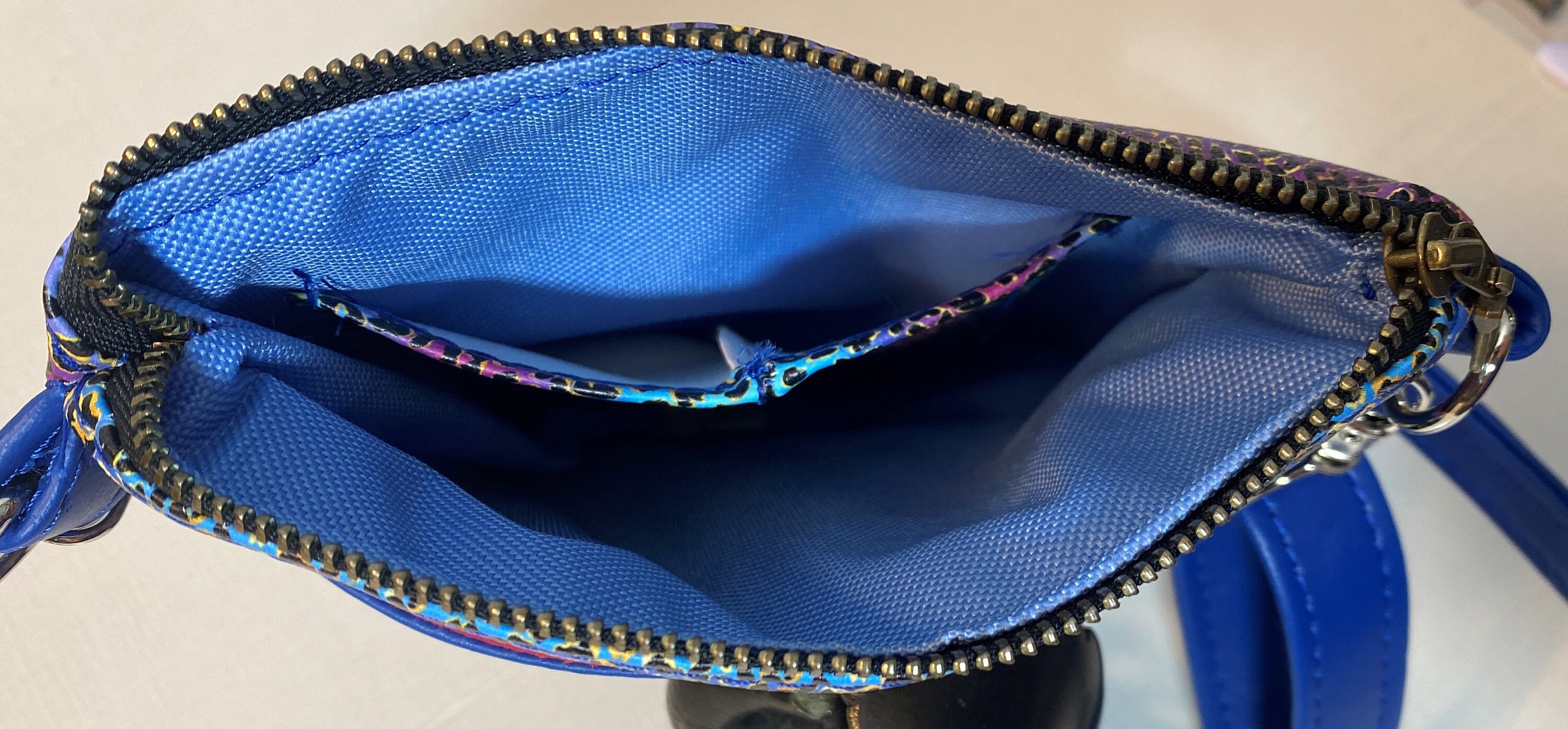Blue Cheetah Print Vinyl Crossbody Bag Etsy Ireland