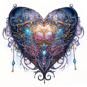 Sublimation Graphic Printout Transfer - Steampunk Heart - Commercial Use