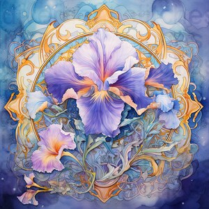 Sublimation Graphic Printout Transfer - Purple Iris - Commercial Use