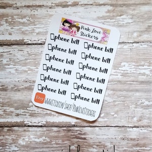 phone bill due planner stickers budget stickers functional stickers script stickers
