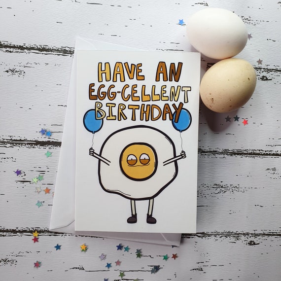 Funny Food Birthday Card Breakfast Food Pun Greetings Card Etsy