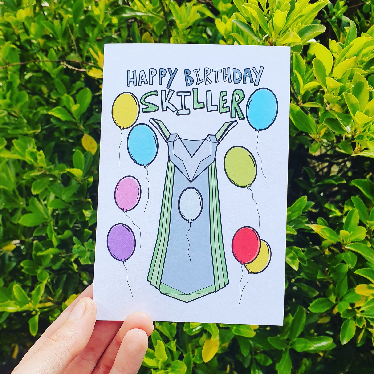 Runescape Birthday Card For Him For Her Gaming Card Skill Cape Etsy