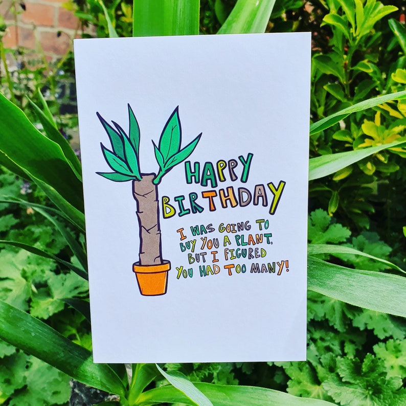 Yucca Plant Girlfriend Birthday Card Crazy Plant Lady House Plant Birthday Card Card For Her