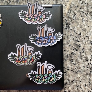 Pottery Tools Sticker || Ceramics || Pastel Flowers || Hibiscus Flowers