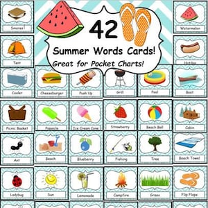 Cartes de mots d'été