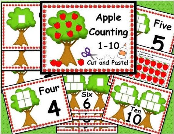 Apple Counting 1-10 Cut and Paste