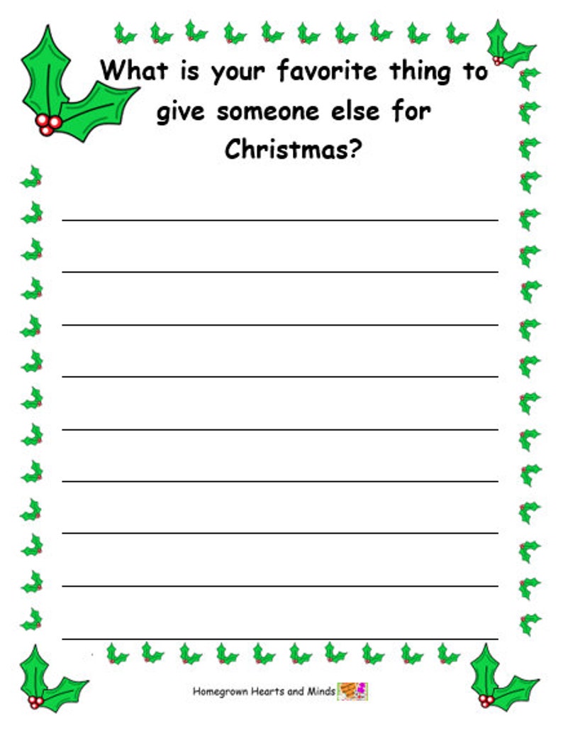 Christmas Writing Prompts - Etsy