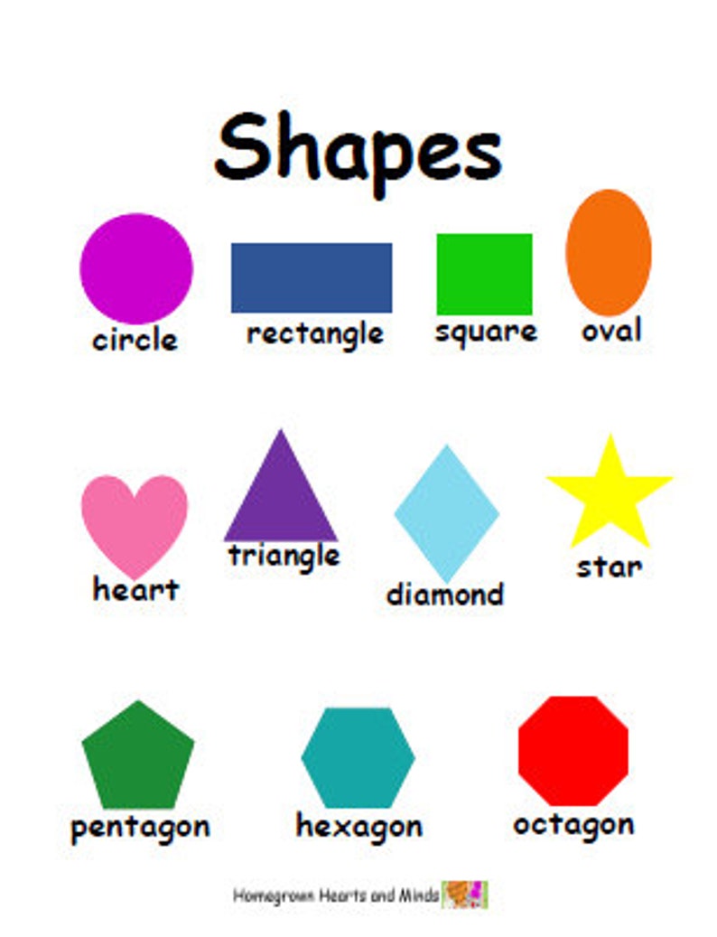 Shapes and Word Tracing Includes a Shape Chart | Etsy