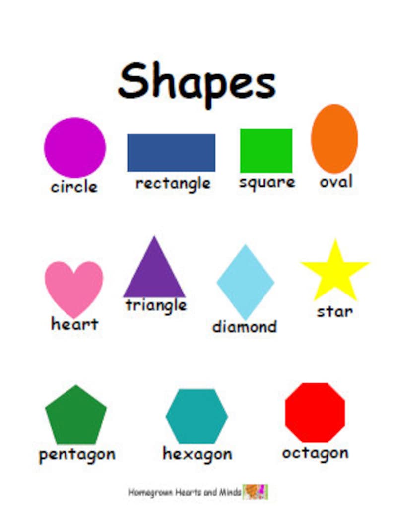 Shapes and Word Tracing Includes a Shape Chart | Etsy