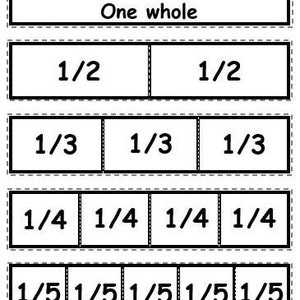 Printable Fraction Bars - Etsy