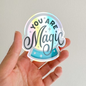 Adesivo de vinil You Are Made of Magic para melhor amigo, adesivo fofo com letras para laptop ou garrafa de água, adesivo positivo para estudantes