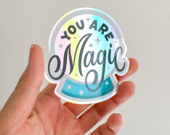 You Are Made of Magic vinyl sticker for best friend, cute lettering sticker for laptop or water bottle, positive sticker for students