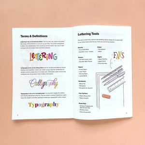 Intro to Hand Lettering Workbook for Artists, Handlettering for Beginners, Learn to Letter for Students, Hand-Lettering Booklet for Friends image 2