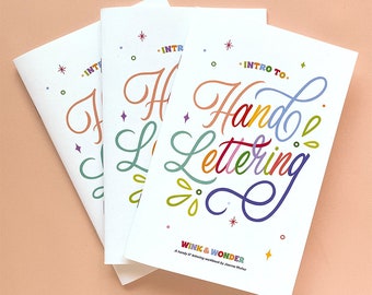 Intro to Hand Lettering Workbook for Artists, Handlettering for Beginners, Learn to Letter for Students, Hand-Lettering Booklet for Friends