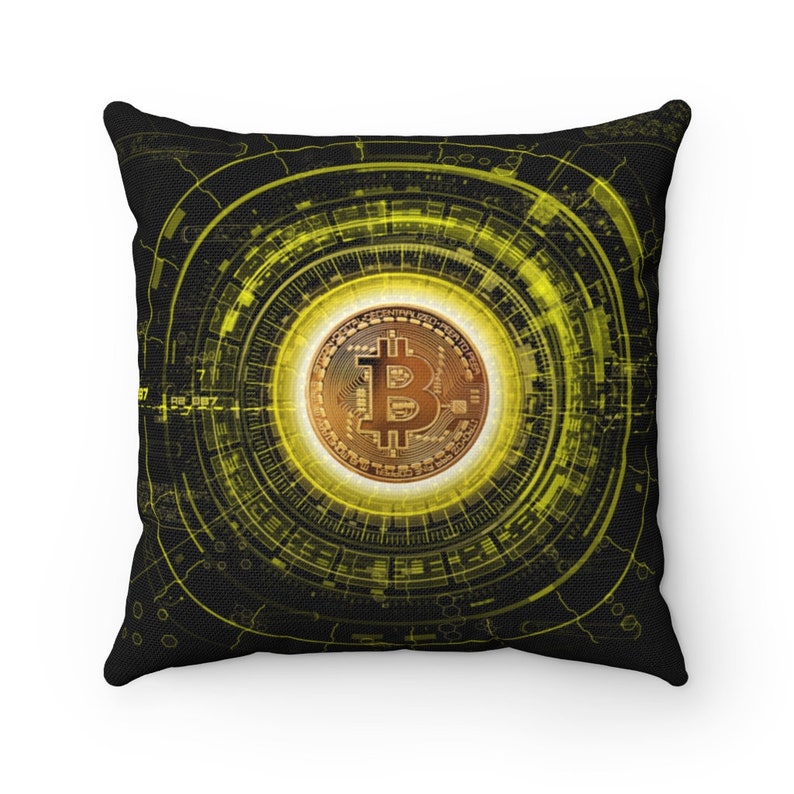 Cushion Great Gift Giving BITCOIN CRYPTO Spun Polyester Square Pillow square Pillow Case Perfect for the Crypto fan