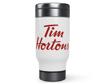 Tim Hortons Canadian Coffee Gift Stainless Steel Travel Mug with Handle, 14oz