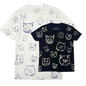 Kid&#39;s Cats all over printed  t shirts, Black/ white print, 100% Cotton Custom made t shirts
