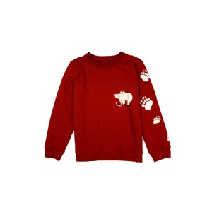 Kid&#39;s Polar Bear Sweatshirts red, 100%cotton heavy weight frenchterry,