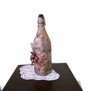 Altered bottle-Floral altered bottle-Decorative Bottle
