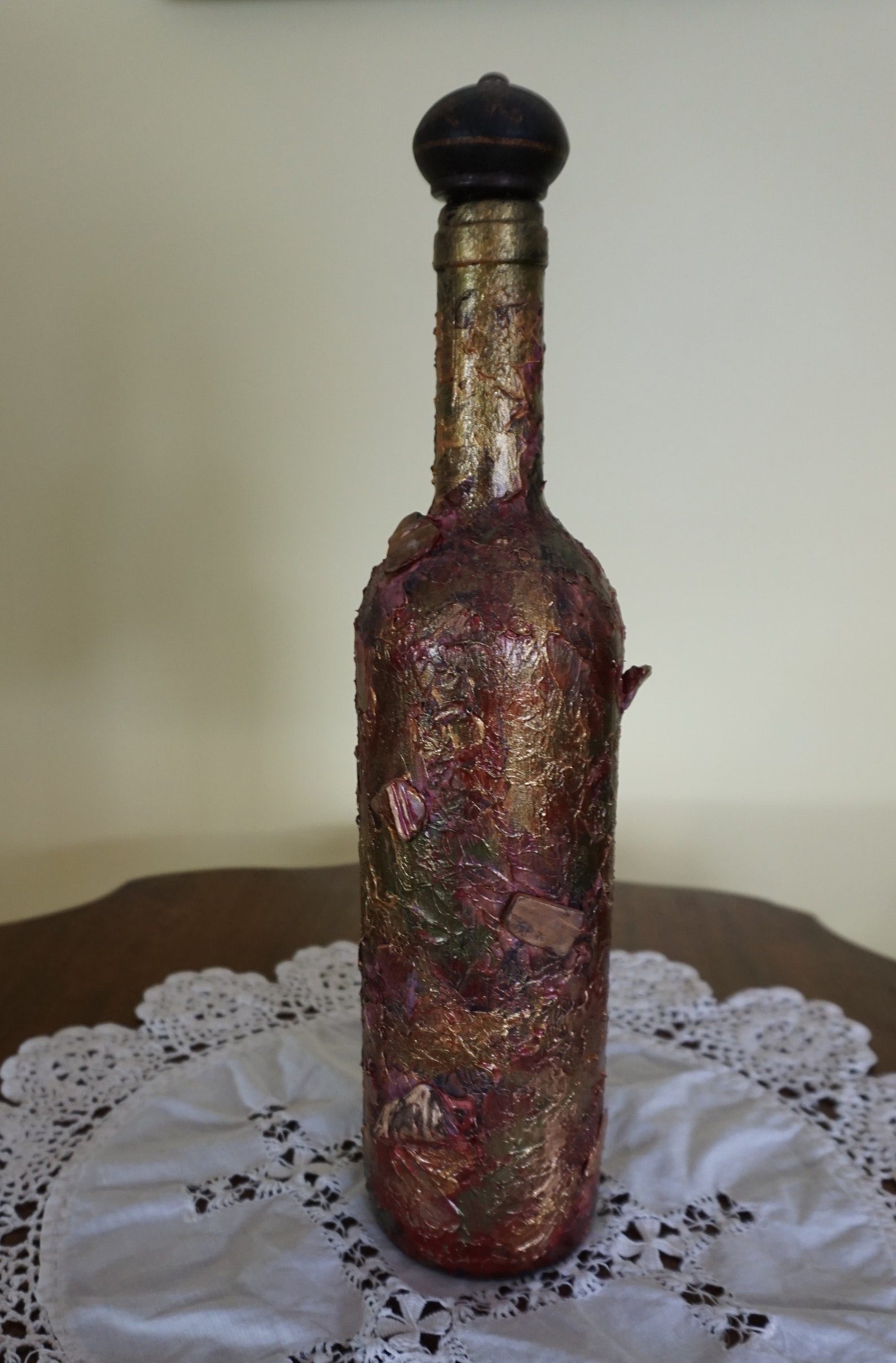 Rustic Altered Wine BottleDecorative BottleBottle ArtWine Etsy