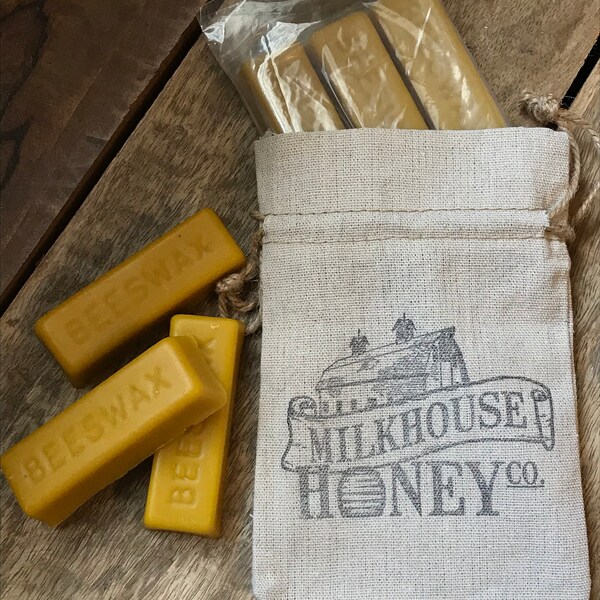 Natural Beeswax, Pure Bees Wax - Three 1oz. bars