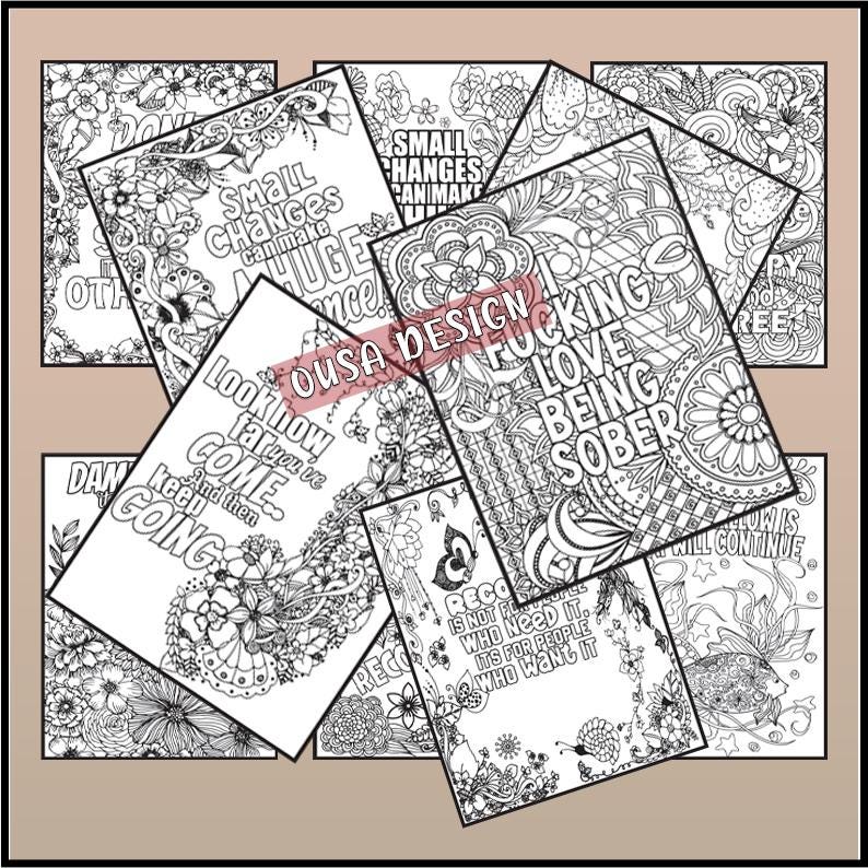 Color Pages Recovery Rocks 33 Recovery Coloring Pages: Motivational Quotes (printable PDF) - Etsy