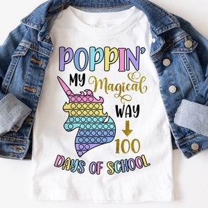 Poppin My Magical way through 100 Days of School | Happy 100 days | 100th Day of School svg | 100 Days svg | 100 Days Shirt svg