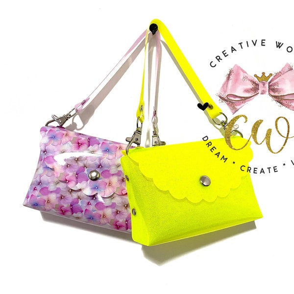 3D Mini Handbag Digital Scallop Template | Mini Handbag Template | Mini Handbag template SVG | No Sew Template | Mini Handbag | CW034