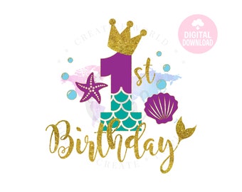 Download Mermaid 1st birthday | Etsy