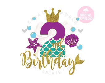 Free Free 68 Mermaid 6Th Birthday Svg SVG PNG EPS DXF File