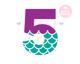 Download Mermaid Number Svg Etsy