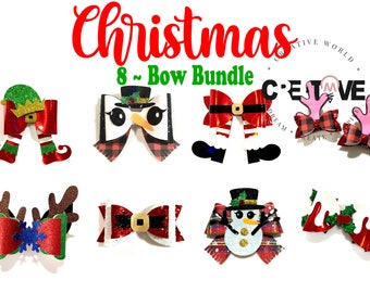 Bundle ~ Christmas Hair Bow Digital Template | Bat Hair Bow Template | Hair Bow SVG | PDF | DXF | Instant Download