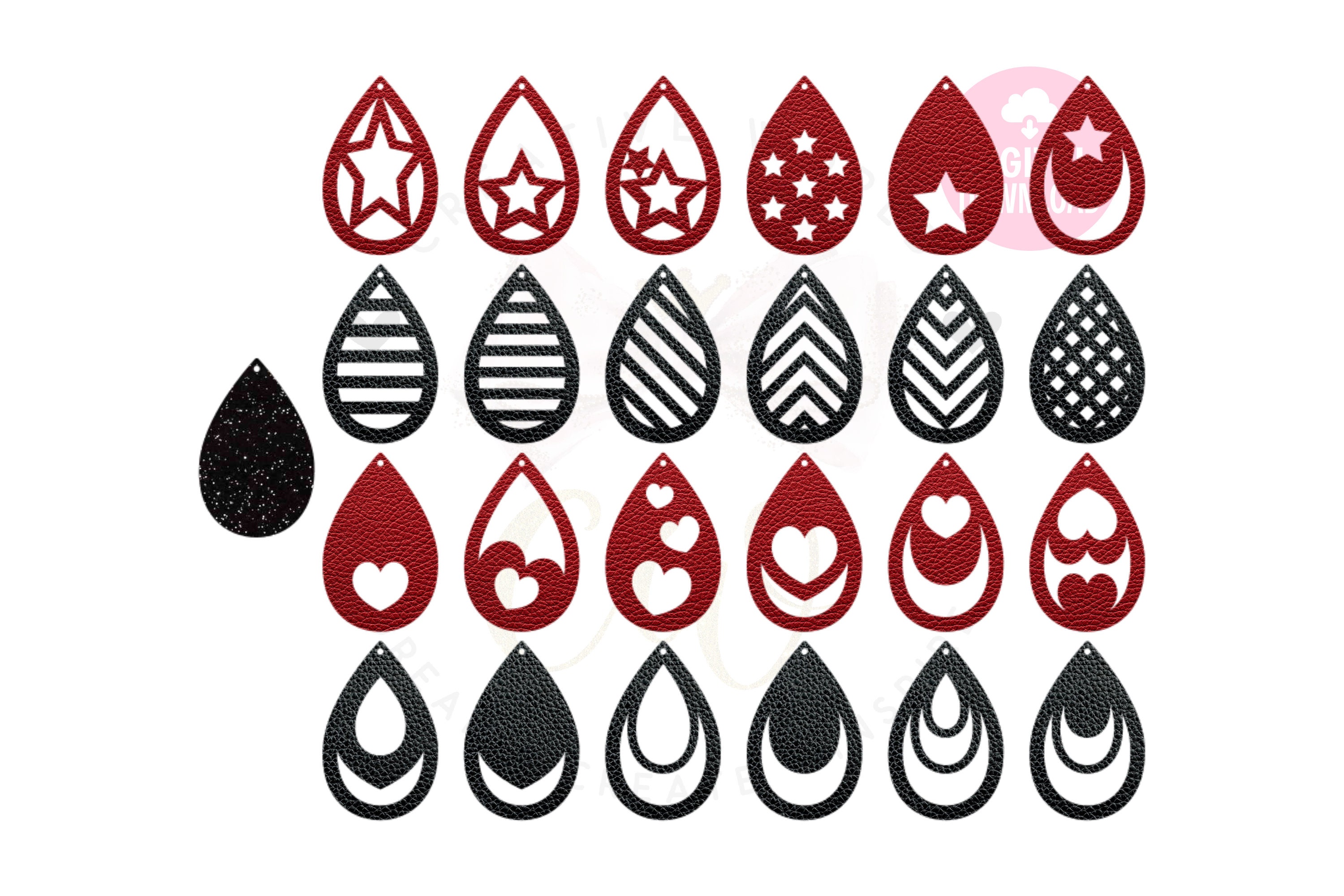 Teardrop Earrings Svg 50 Templates Earrings Svg Leather - Etsy