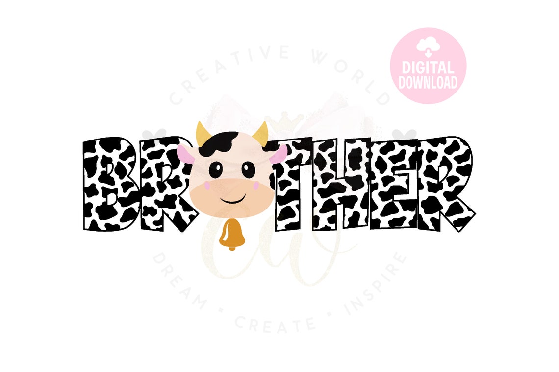 Cow Svg Cow Brother svg Cow Brother Birthday Boy Etsy