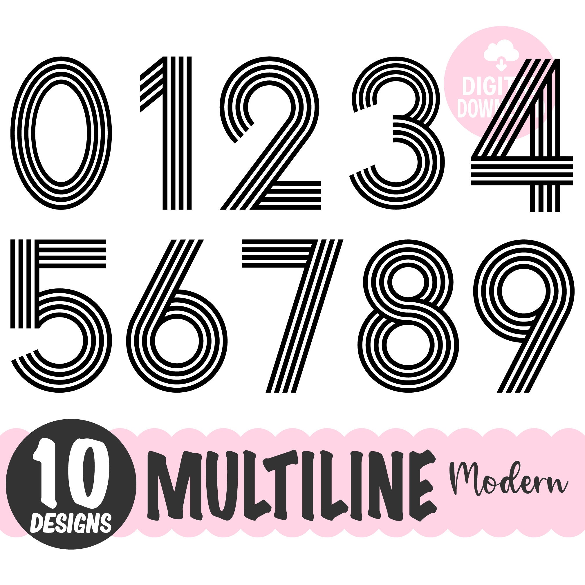 Retro Number Font - Etsy