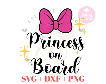 Princess On Board svg | Princess On Board | Car Decal svg | Car Decal svg | Car Sticker svg | Cute Car Sticker | Sihouette Cameo Cricut File