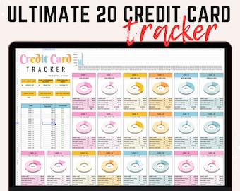 Ultimative 20 Kreditkarten-Tracker | Persönliche Buchhalter | Kreditkarten-Tracker | Aufnehmen bis 20 Kreditkarte | Sofort Download