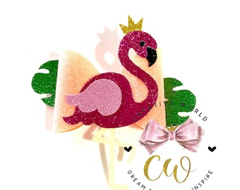 New Flamingo Hair Bow Digital Template | Hair Bow Template | Hair Bow SVG | PDF | DXF | Instant Download | CWC078
