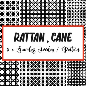 Motif sans couture de canne de rotin SVG | Superposition sans couture en rotin | 6 x motif rotin svg | Téléchargement instantané