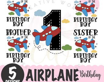Bundle of 5 Airplane Family svg | Airplane Dad svg | Mom svg | Sis svg | Bro svg | Birthday | Instant Download