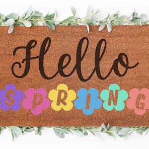 Hello Spring doormat svg | Hello svg | Doormat svg | Welcome svg | Front Door svg | Greeting svg | Home Decor svg | Spring| Instant Download