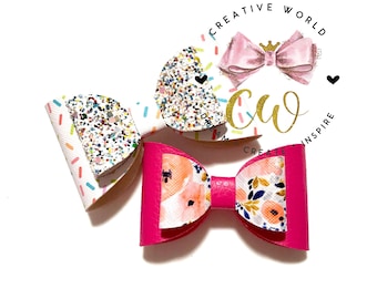 Simple Hair Bow Digital Template | Bow Template | Hair Bow SVG | PDF | DXF | CWC136